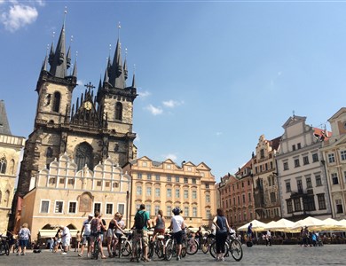 Giro in bici nel centro storico di Praga